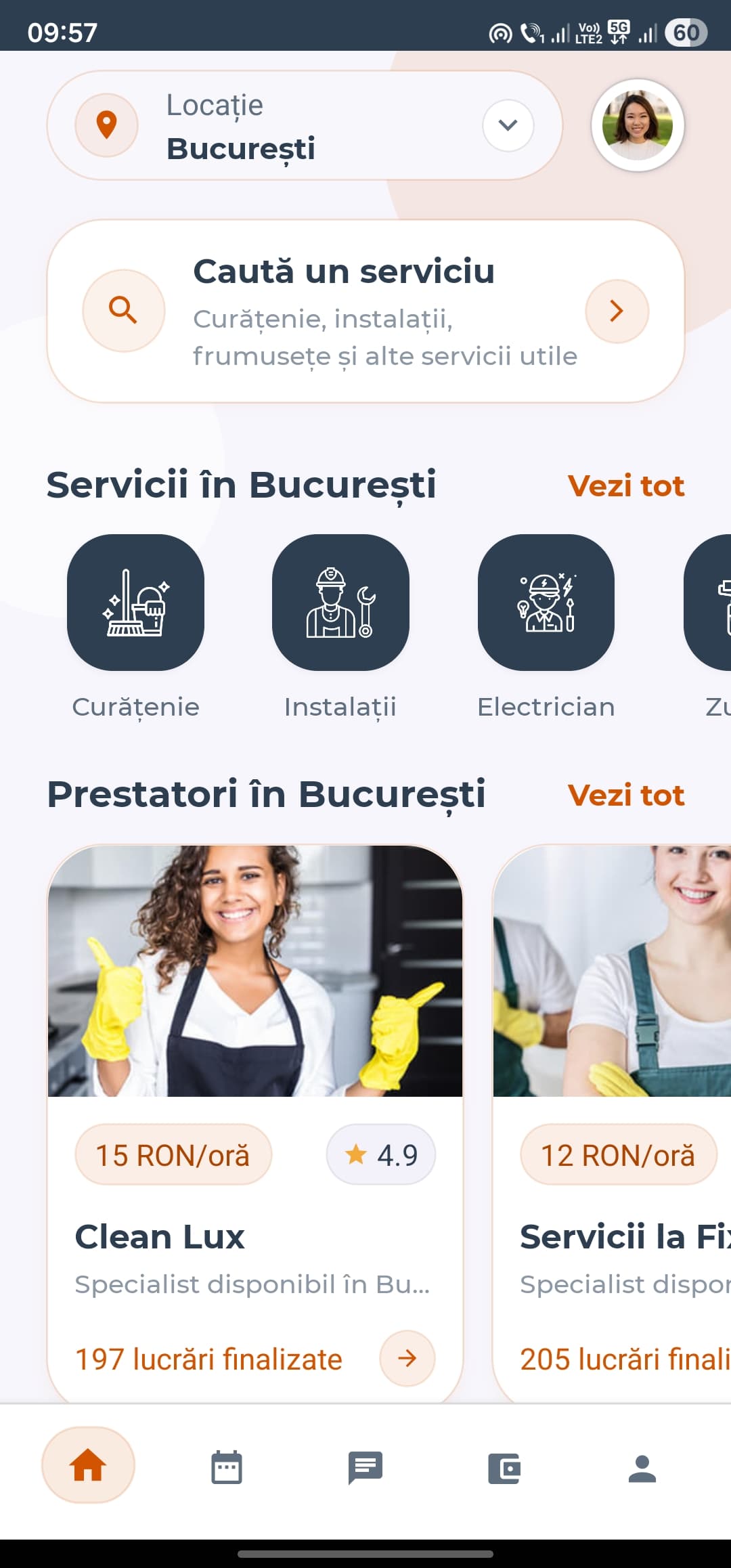 Ecranul principal al aplicației AInevoie